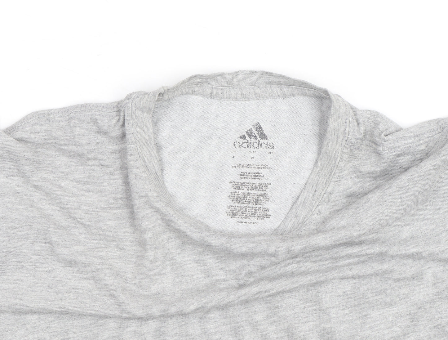 adidas Men's Grey Crew Neck Short Sleeve Regular Fit T-Shirt M