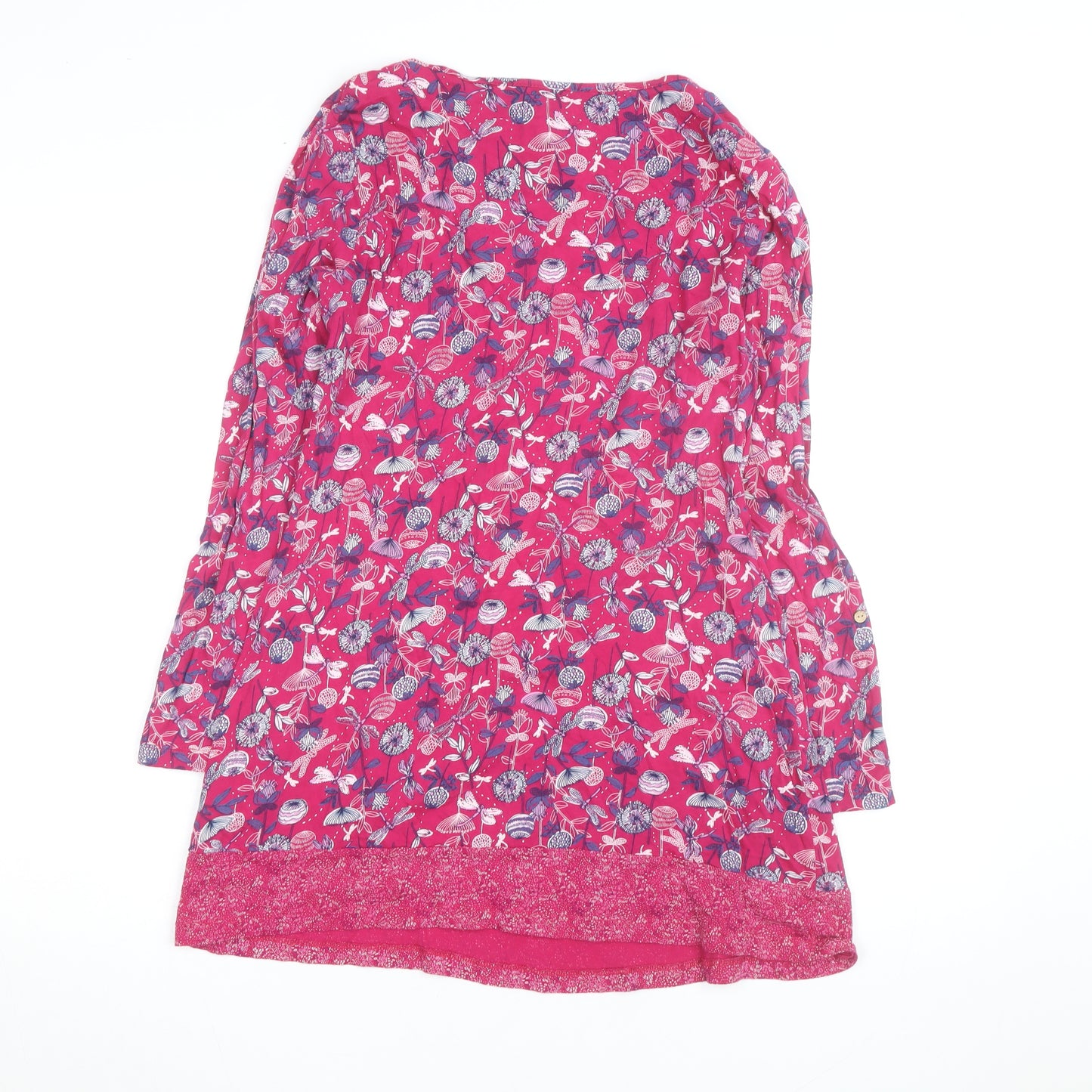 Mantaray Women's Pink Floral Fit & Flare Cotton Dress Size 12