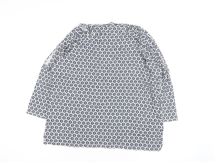 Marks and Spencer Women Blue Geometric Tunic Blouse Size 14