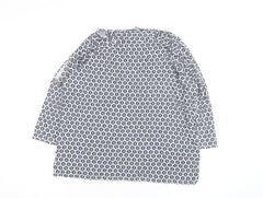 Marks and Spencer Women Blue Geometric Tunic Blouse Size 14