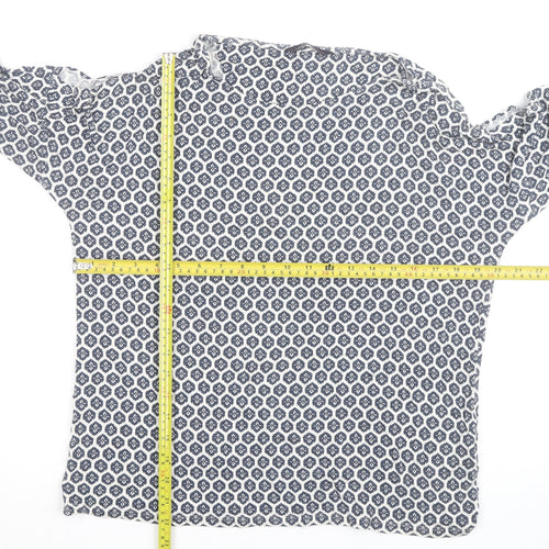 Marks and Spencer Women Blue Geometric Tunic Blouse Size 14