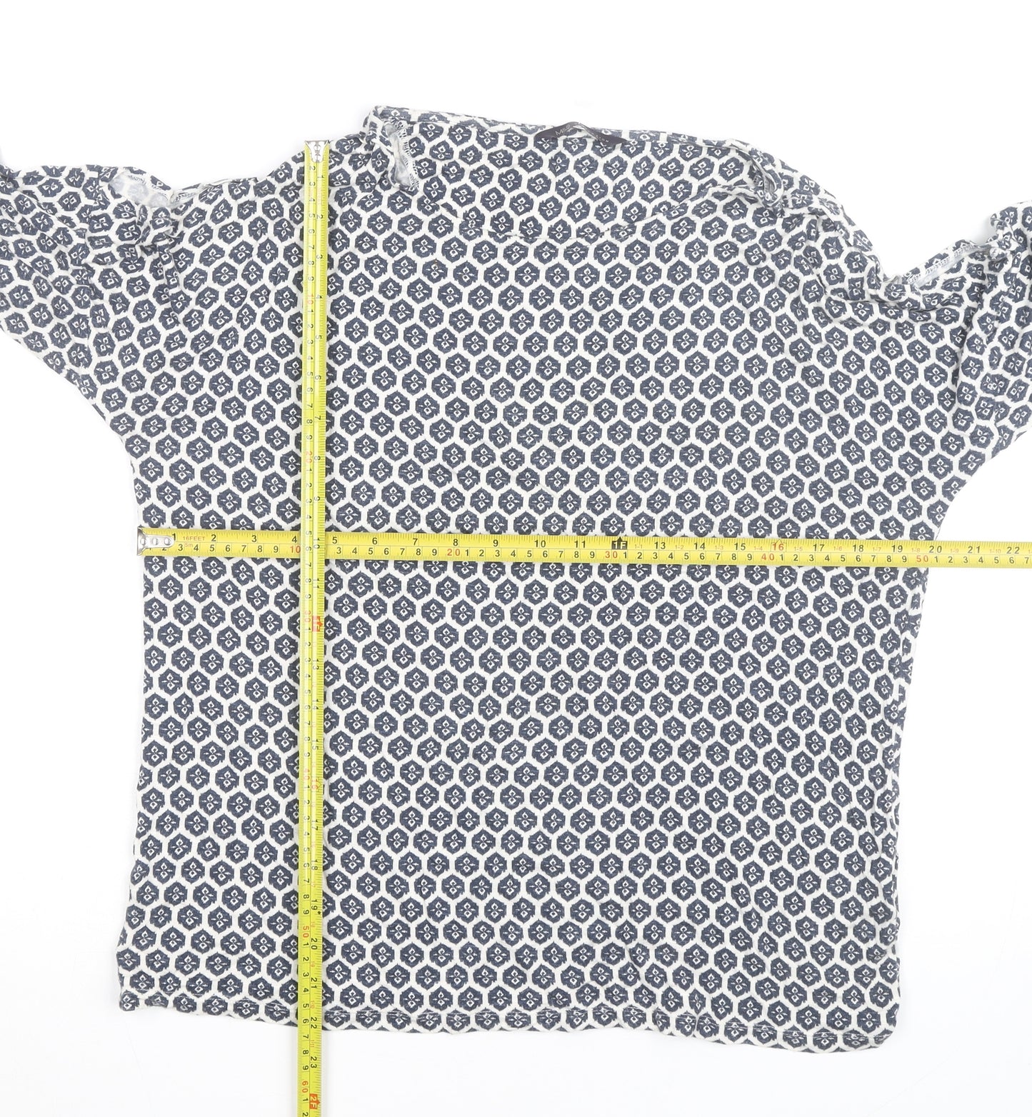 Marks and Spencer Women Blue Geometric Tunic Blouse Size 14