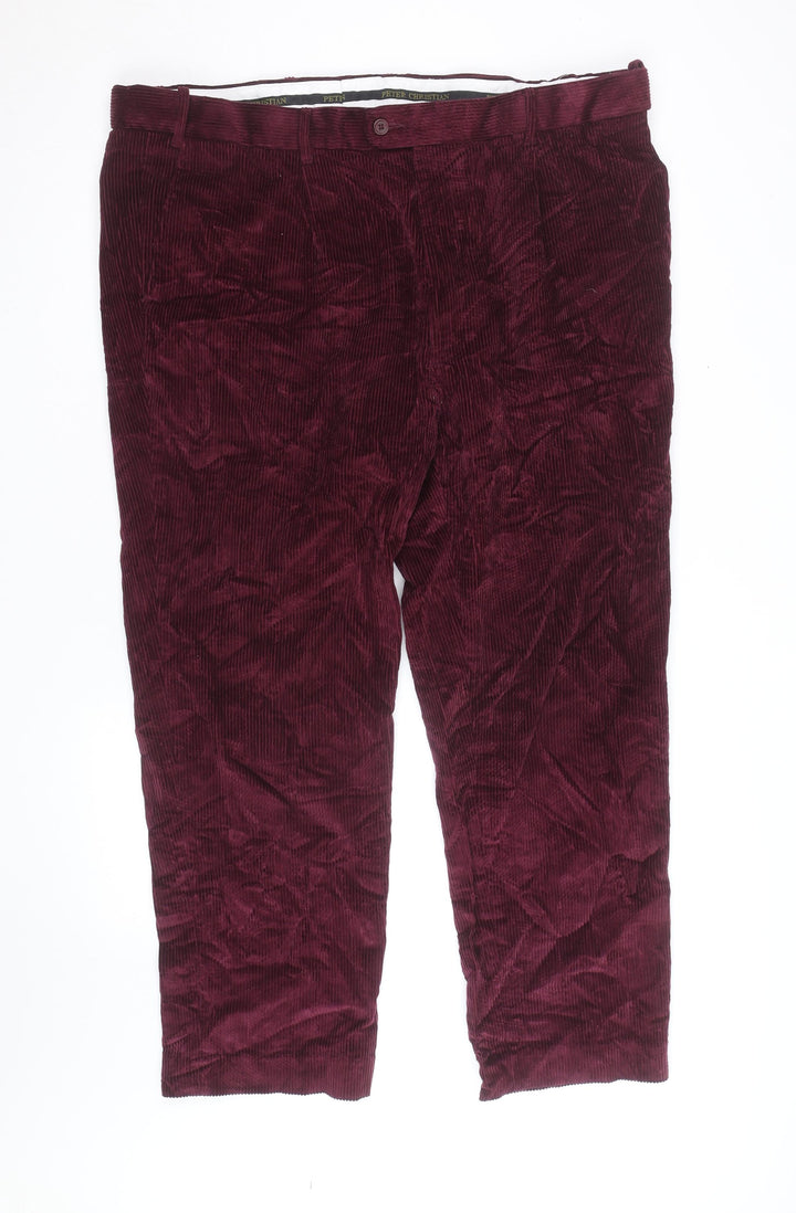 Peter Christian Men's Red Corduroy Straight Leg Jeans 34W 31L