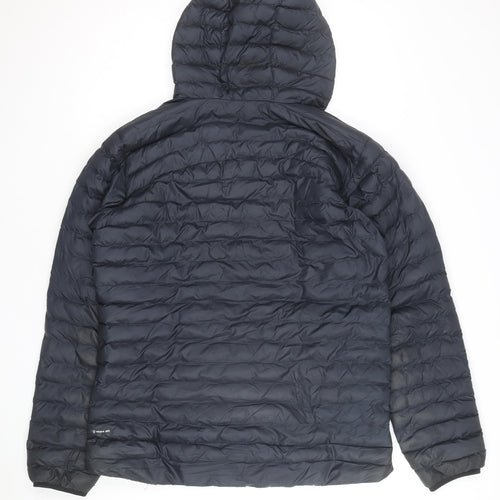 Rab Men's Black L Hooded Puffer Jacket Lightweight Down Insulated