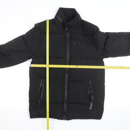 Topman Men's Black XS Puffer Jacket Full Zip Winter Coat