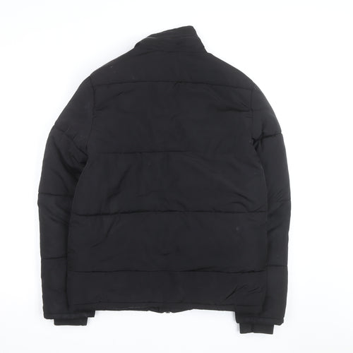 Topman Men's Black XS Puffer Jacket Full Zip Winter Coat