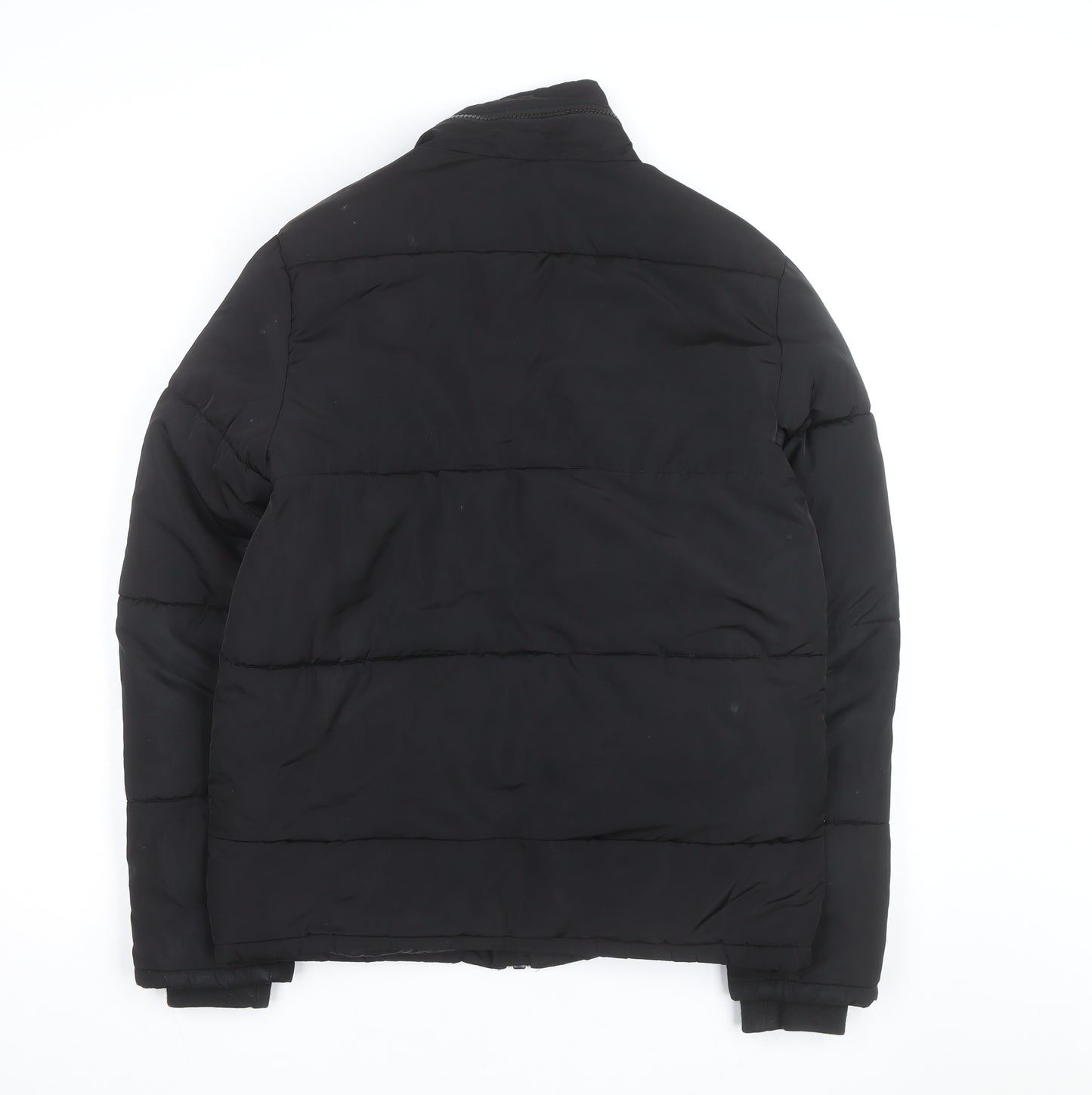 Topman Men's Black XS Puffer Jacket Full Zip Winter Coat