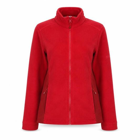 Front view of Regatta Women's Red Fleece Full Zip Outdoor Jacket, size 10