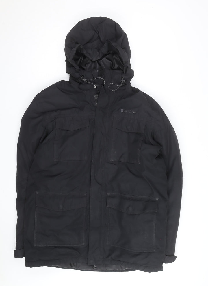 Mountain Warehouse Mens Black Waterproof Parka Jacket L Hooded