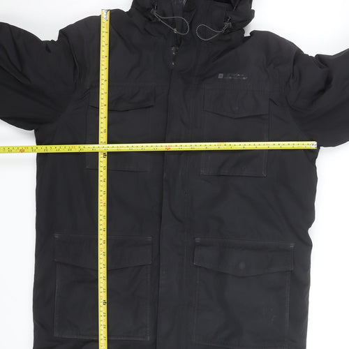 Mountain Warehouse Mens Black Waterproof Parka Jacket L Hooded
