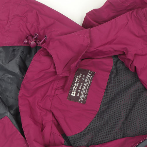 Mountain Warehouse Women's Pink Waterproof Hooded Rain Jacket Size 18