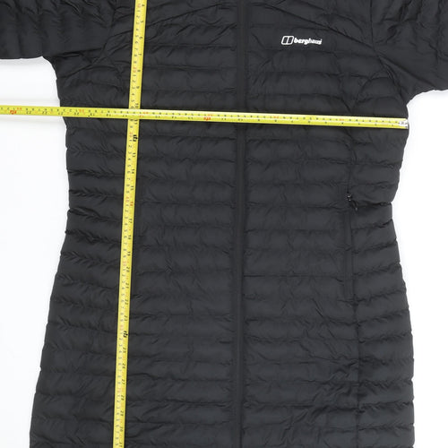 Berghaus Women Black Long Puffer Coat L Hooded Insulated Outdoor