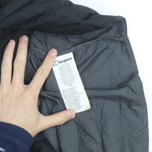 Berghaus Women Black Long Puffer Coat L Hooded Insulated Outdoor