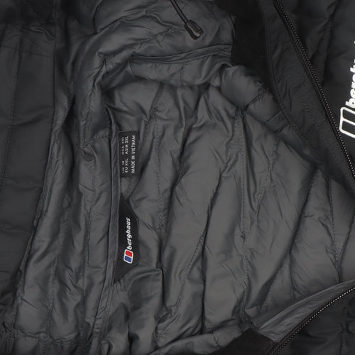 Berghaus Women Black Long Puffer Coat L Hooded Insulated Outdoor