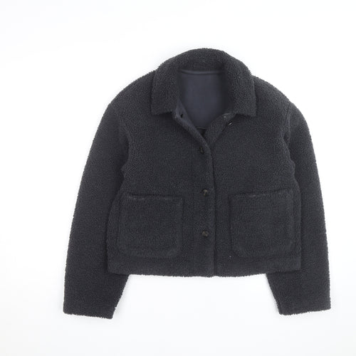 Uniqlo Men’s Black Fleece Button Jacket Size M Casual Winter Warm