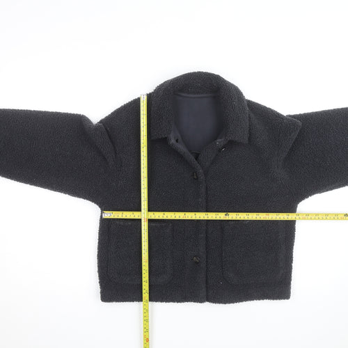Uniqlo Men’s Black Fleece Button Jacket Size M Casual Winter Warm