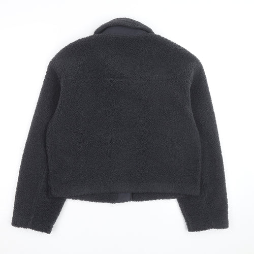 Uniqlo Men’s Black Fleece Button Jacket Size M Casual Winter Warm