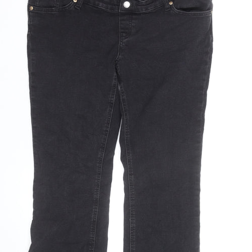H&M Women’s Black Maternity Straight Jeans Size 14 Stretch Denim