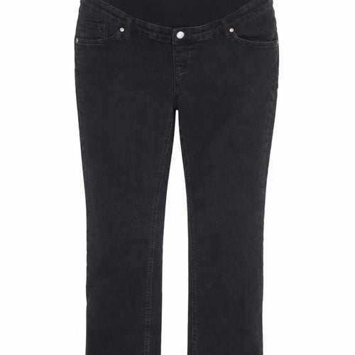H&M Women’s Black Maternity Straight Jeans Size 14 Stretch Denim