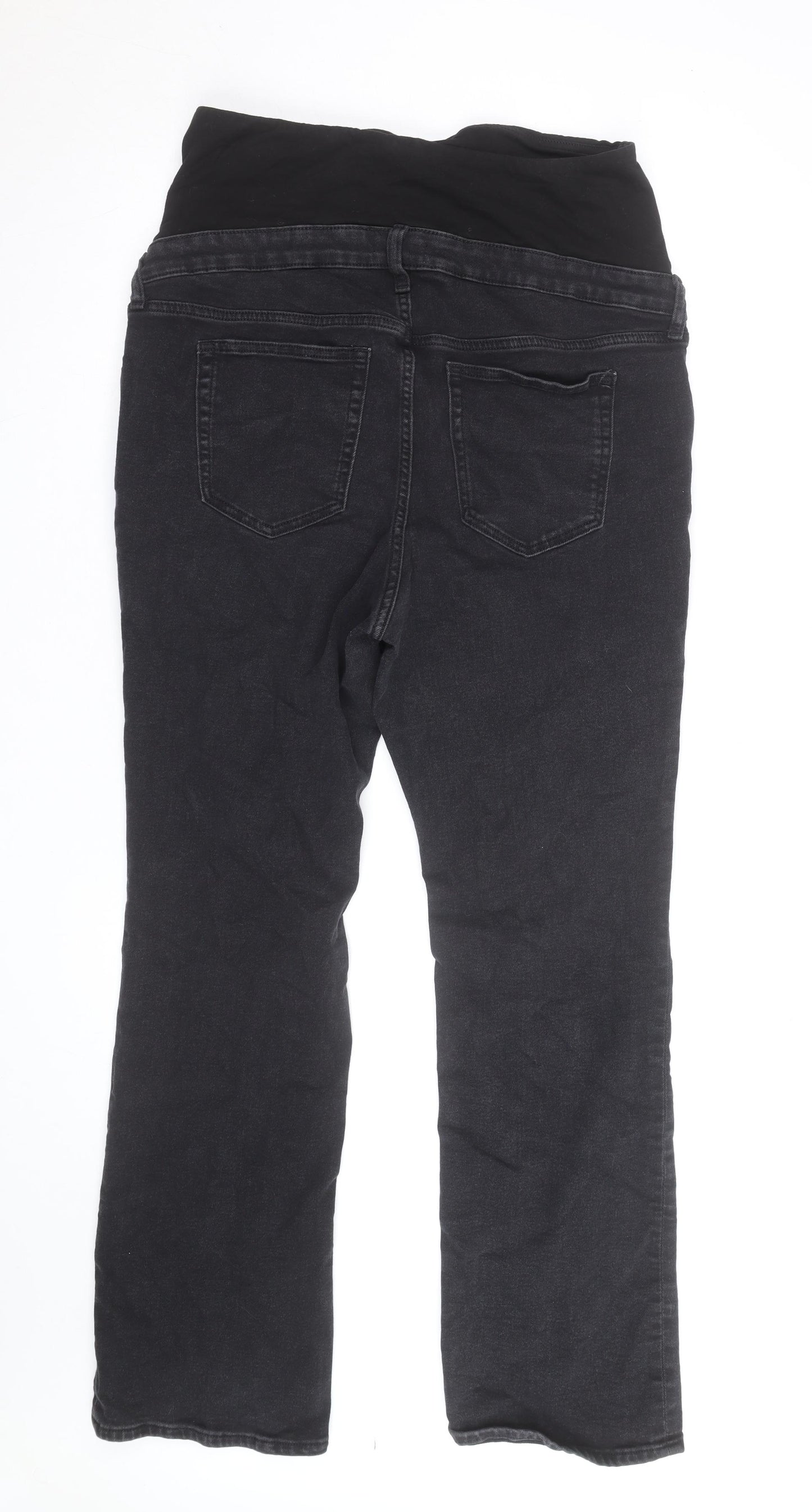 H&M Women’s Black Maternity Straight Jeans Size 14 Stretch Denim