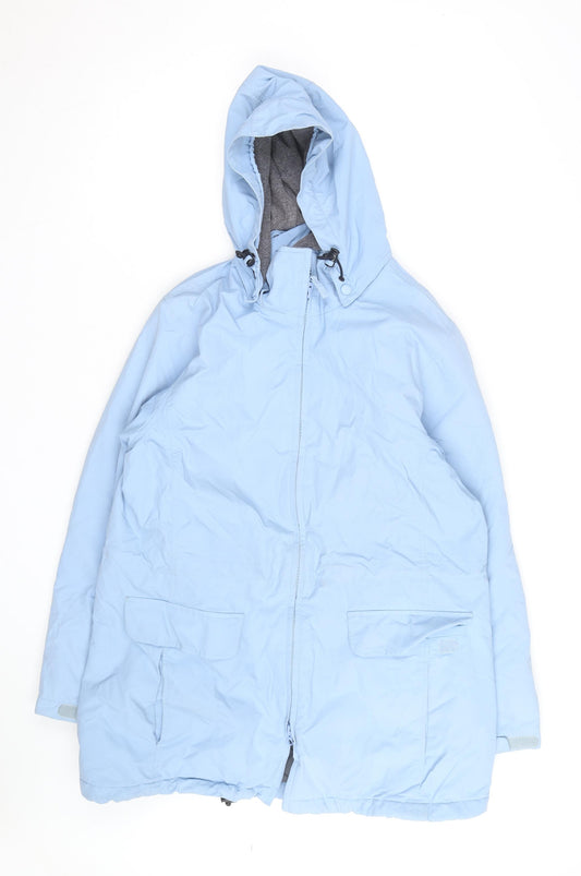 Lands' End Women's Blue Hooded Parka Jacket Size 12
