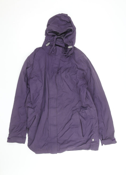Hawkshead Active Women's Purple Waterproof Hooded Parka Jacket Size 14