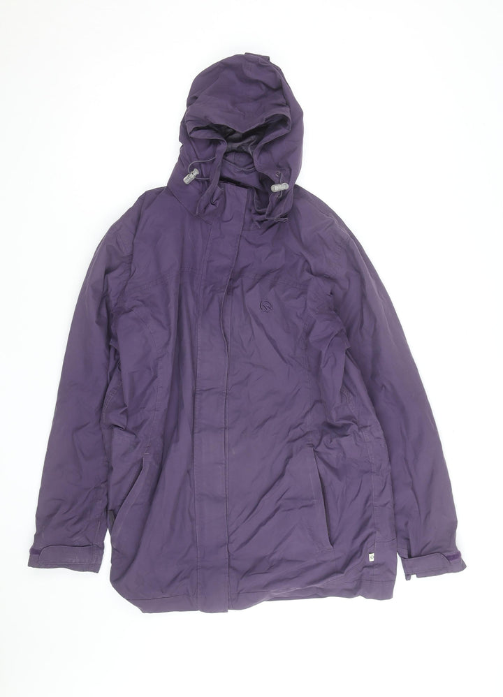 Hawkshead Active Women's Purple Waterproof Hooded Parka Jacket Size 14