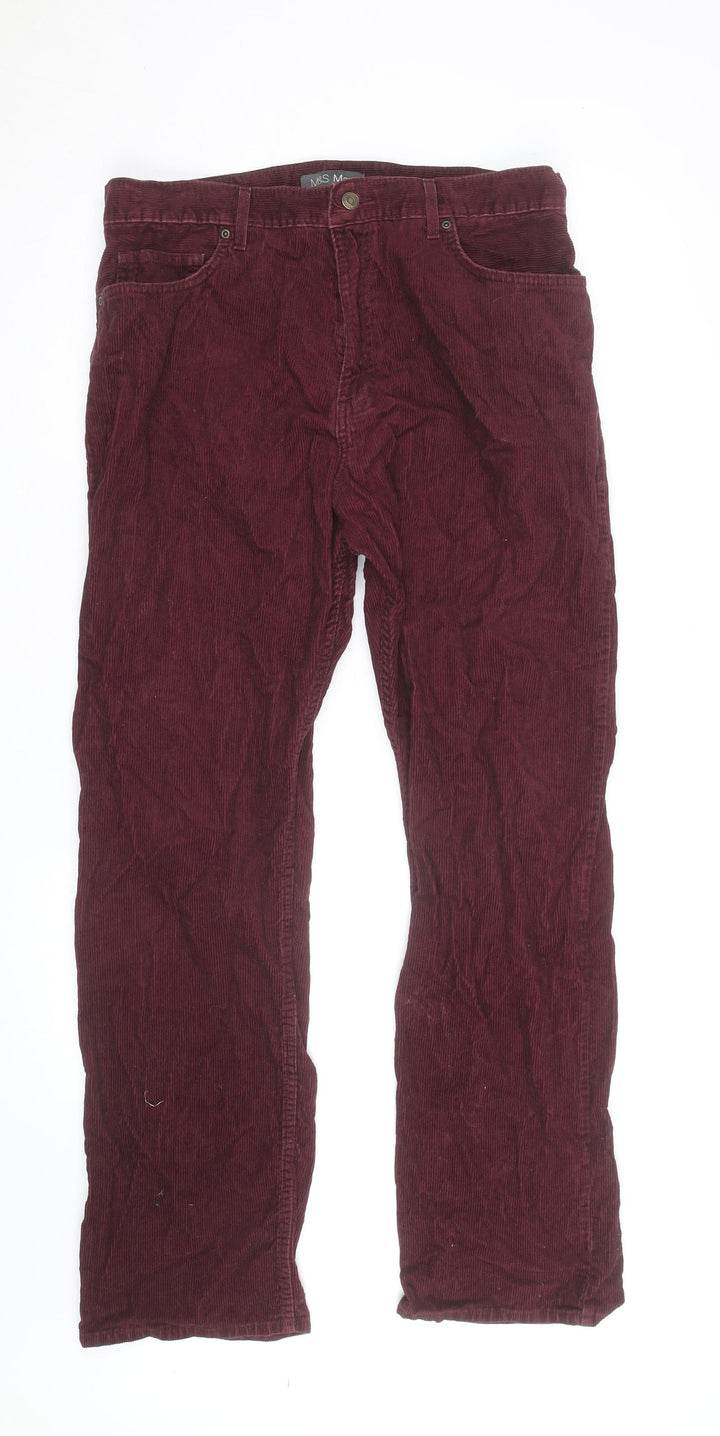 Marks and Spencer Women’s Red Corduroy Straight Jeans Size 16