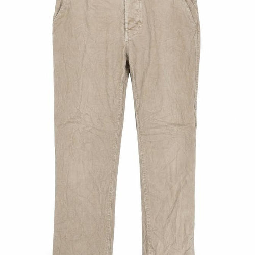 Next Men's Beige Corduroy Straight Fit Jeans 34L Classic Style
