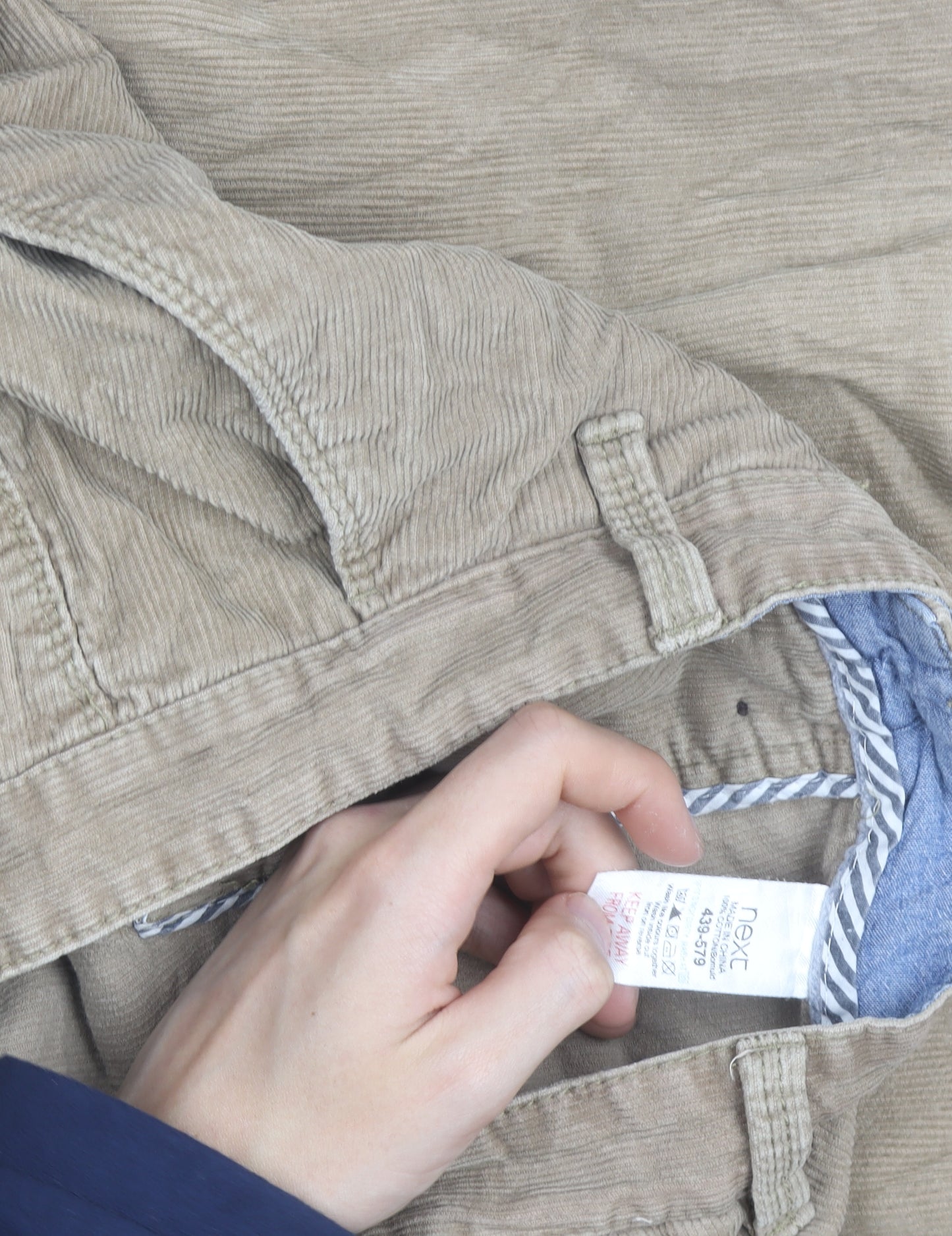 Next Men's Beige Corduroy Straight Fit Jeans 34L Classic Style