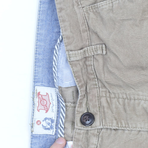 Next Men's Beige Corduroy Straight Fit Jeans 34L Classic Style