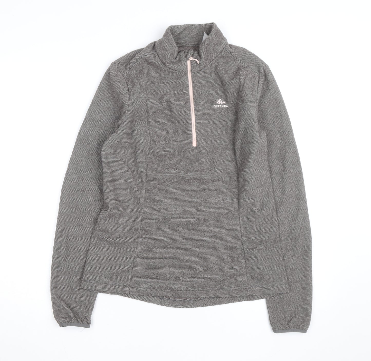 Quechua Women's Grey 1/4 Zip Fleece Pullover Sweatshirt XL
