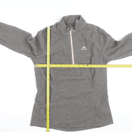 Quechua Women's Grey 1/4 Zip Fleece Pullover Sweatshirt XL