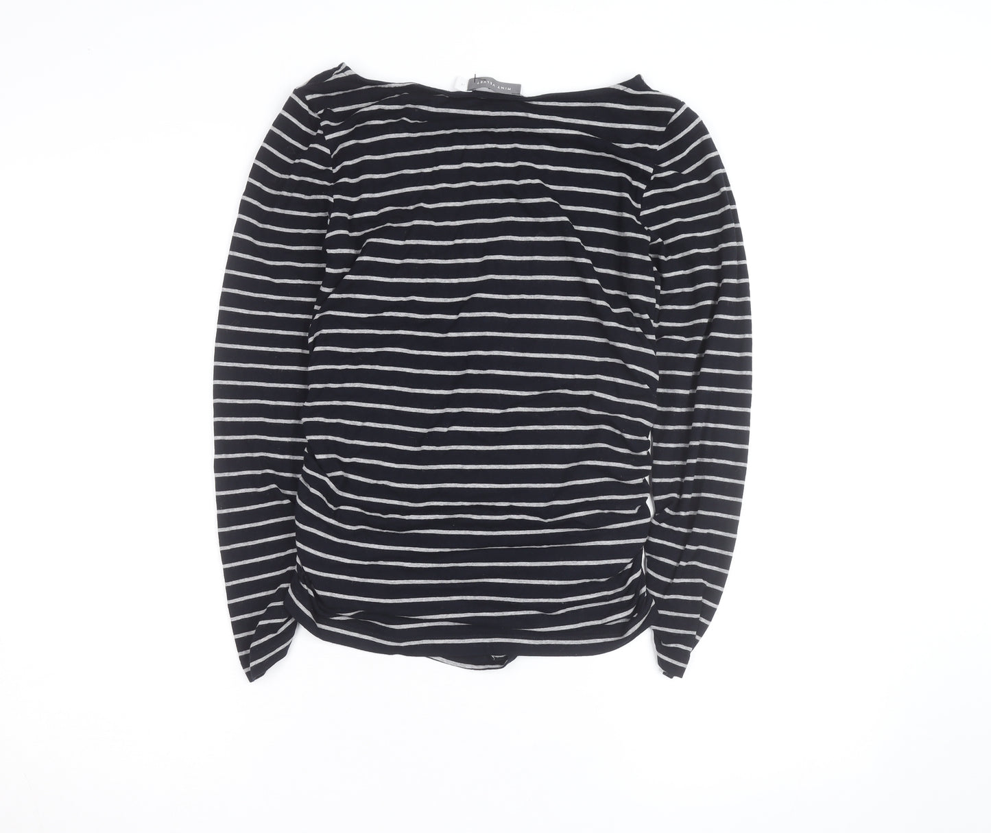 Mint Velvet Women’s Black Striped Long Sleeve Boat Neck Top Size 14