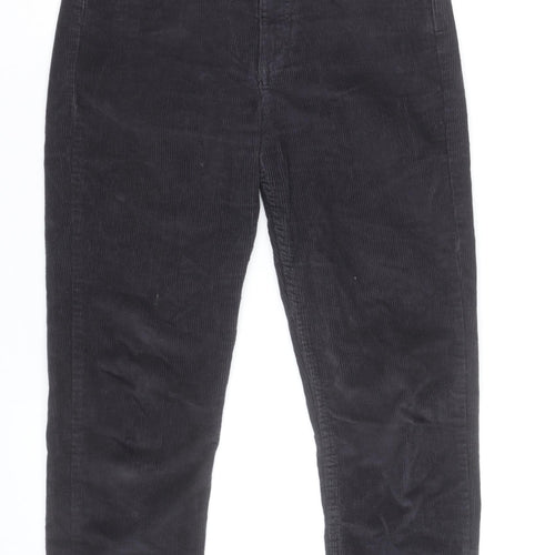 Pull&Bear Women's Black Corduroy Straight Jeans Size 8 High Rise