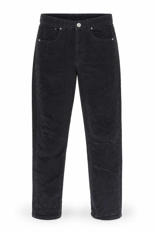 Pull&Bear Women's Black Corduroy Straight Jeans Size 8 High Rise