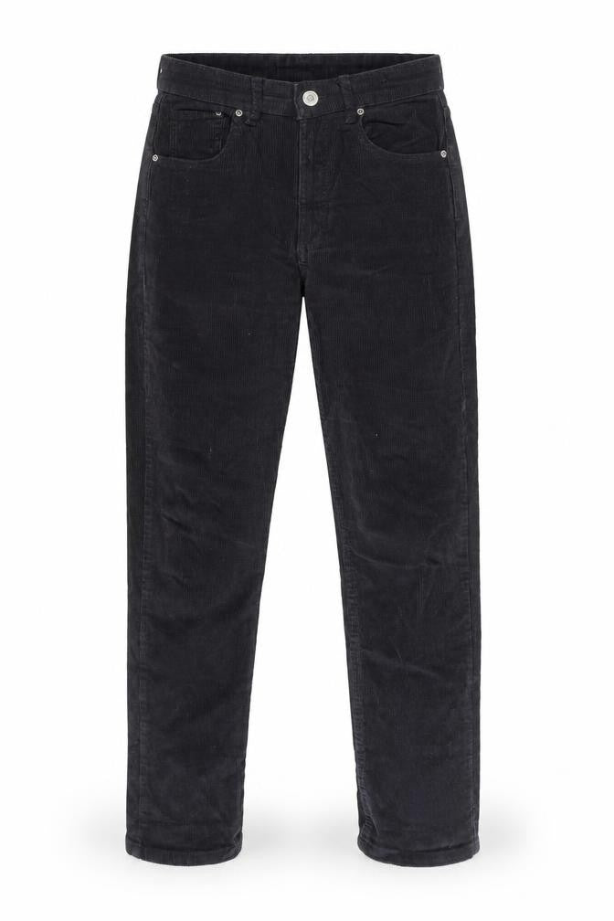 Pull&Bear Women's Black Corduroy Straight Jeans Size 8 High Rise