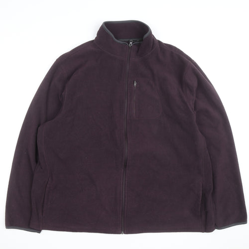 Marks and Spencer Men's Purple 2XL Fleece Full Zip Jacket
