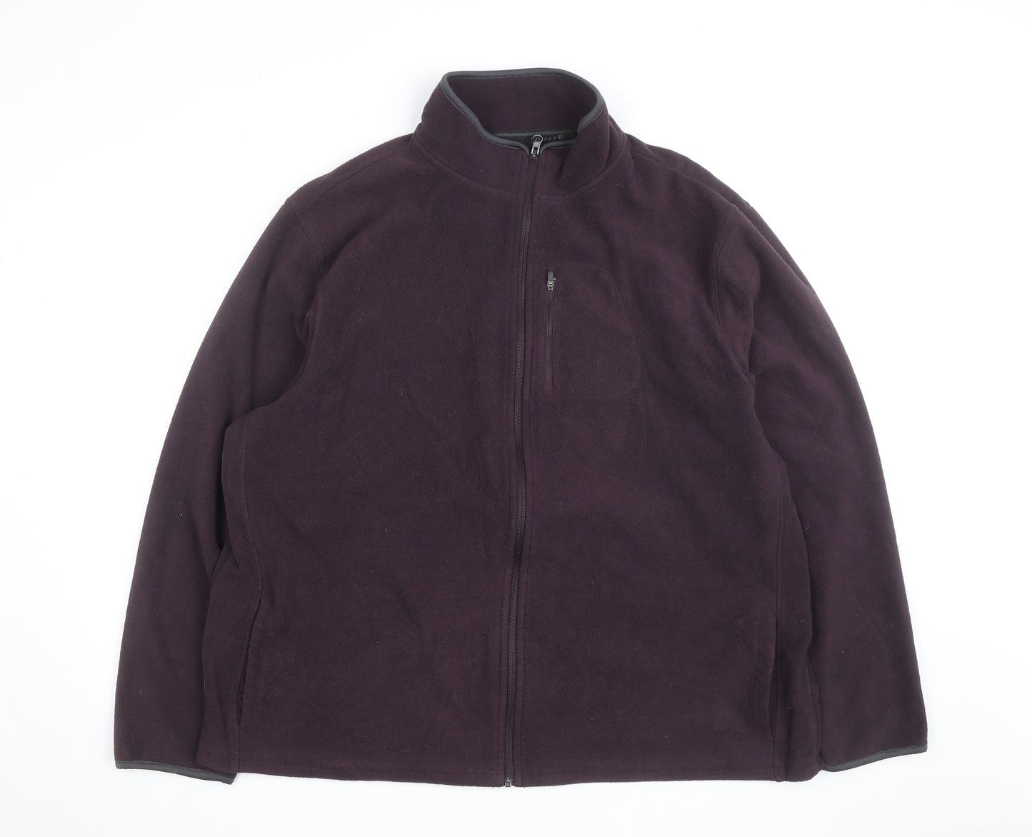 Marks and Spencer Men's Purple 2XL Fleece Full Zip Jacket