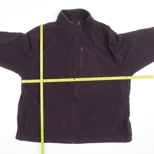 Marks and Spencer Men's Purple 2XL Fleece Full Zip Jacket