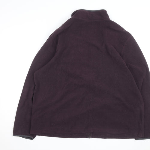 Marks and Spencer Men's Purple 2XL Fleece Full Zip Jacket