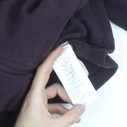 Marks and Spencer Men's Purple 2XL Fleece Full Zip Jacket