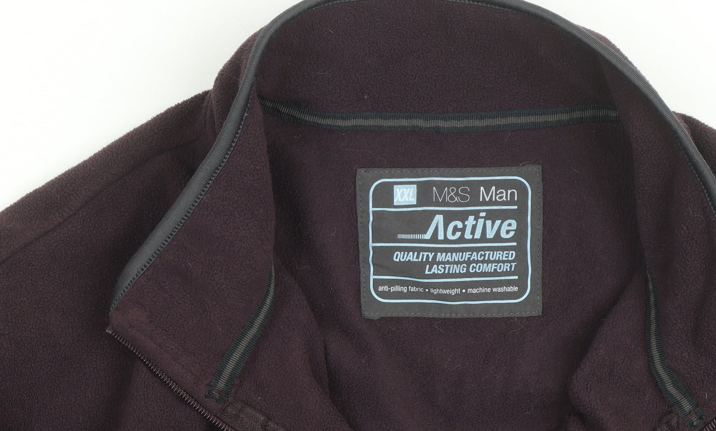 Marks and Spencer Men's Purple 2XL Fleece Full Zip Jacket