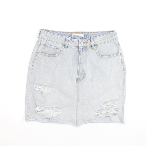 House Brand Women Blue Denim Short Skirt M Distressed Casual