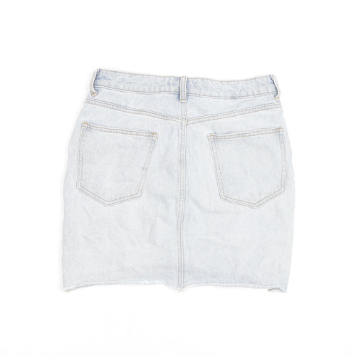 House Brand Women Blue Denim Short Skirt M Distressed Casual