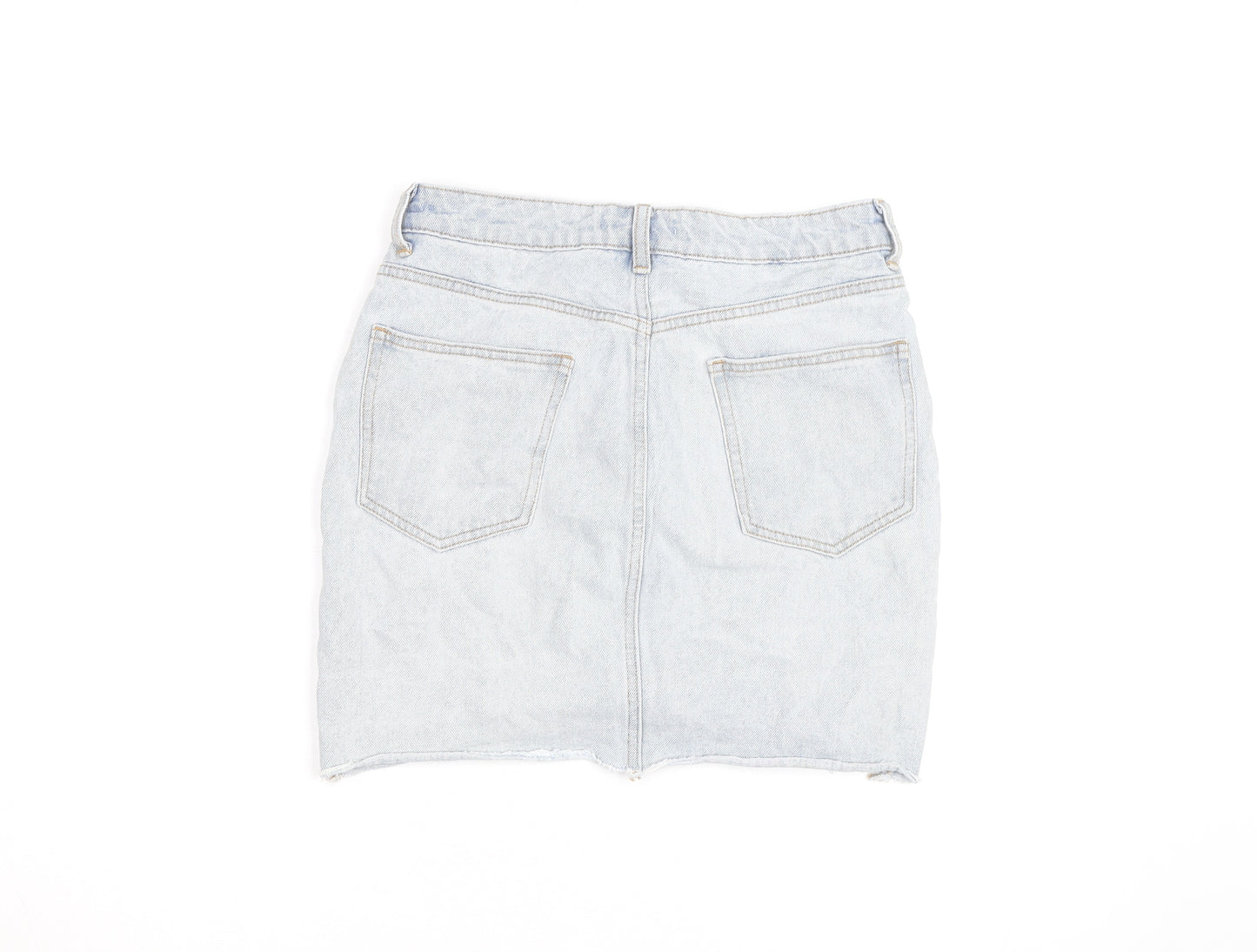 House Brand Women Blue Denim Short Skirt M Distressed Casual