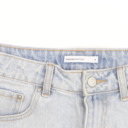 House Brand Women Blue Denim Short Skirt M Distressed Casual