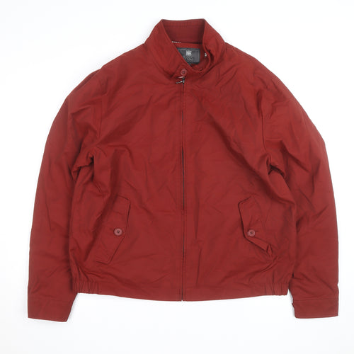 Marks and Spencer Men's Red Bomber Jacket Size L Polyester Casual