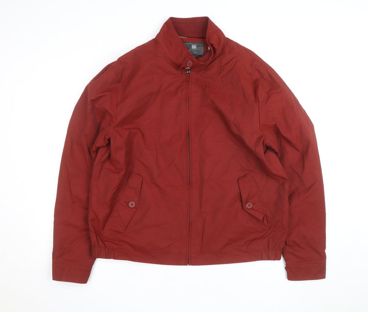 Marks and Spencer Men's Red Bomber Jacket Size L Polyester Casual