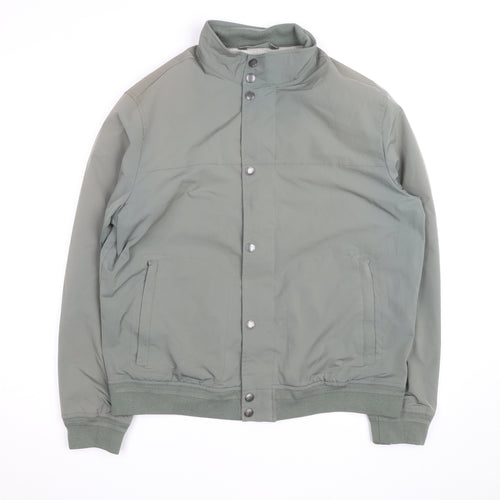 Marks and Spencer Men’s Green Bomber Jacket L Regular Polyester